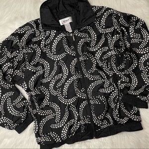 Vintage 80s Janeve Track Jacket Stars Pattern Size Small
